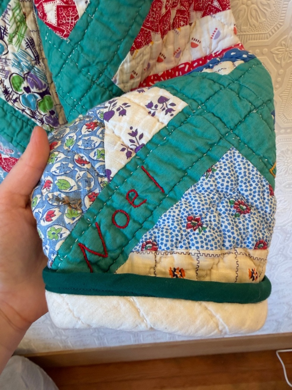 Handmade Vintage Quilt Coat with Hood Sz XL - Picture 6 of 9